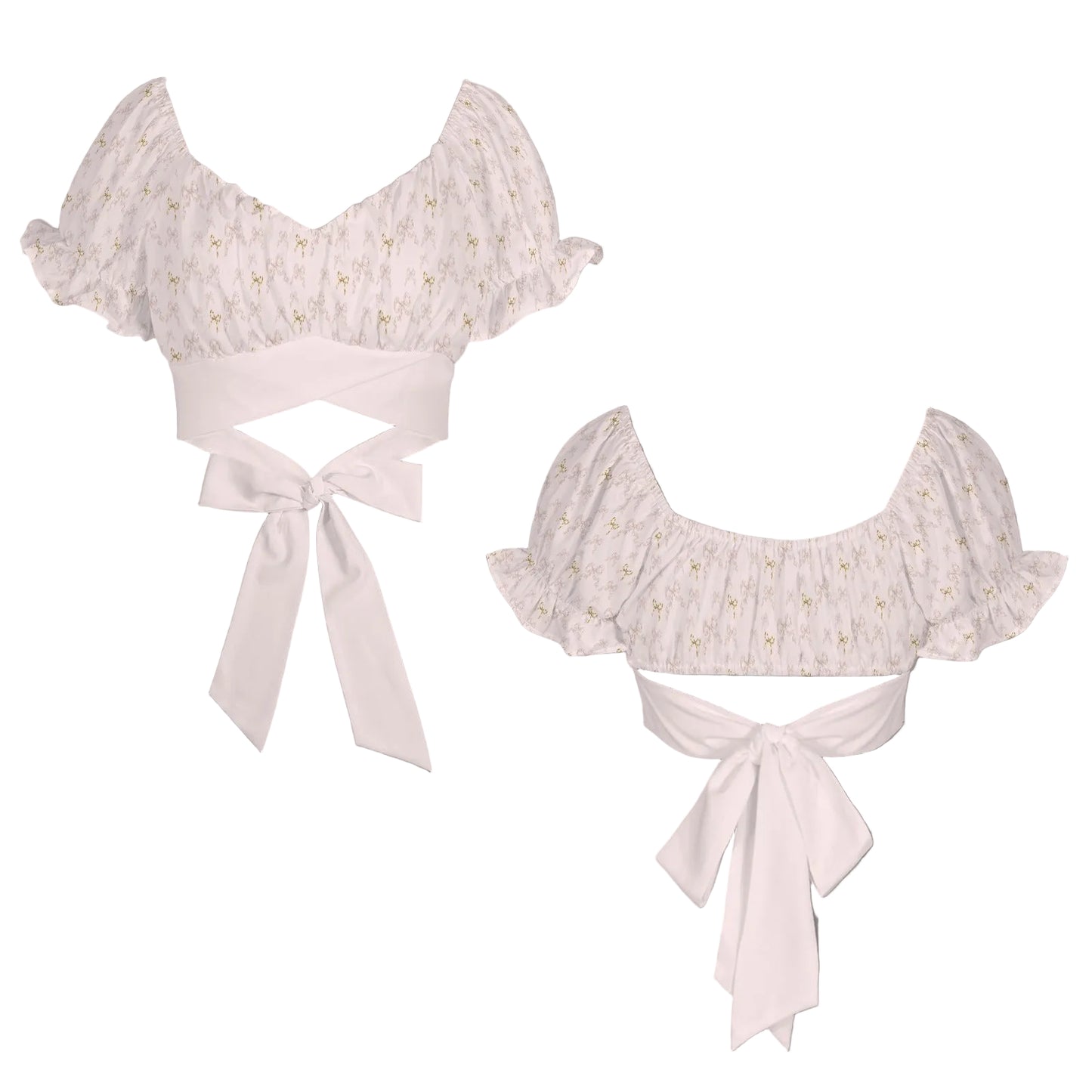 Back Tie Ruffle Crop Top - Collection 1 - Rococo Blush