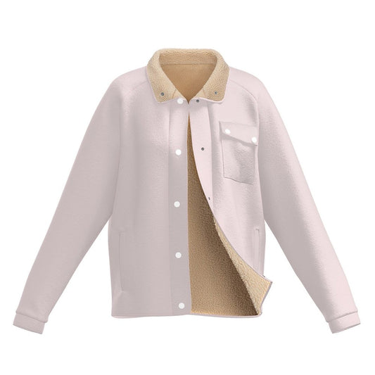 All Over Print Women's Casual Fleece-Lined Button-Up Jacket with Chest Pocket