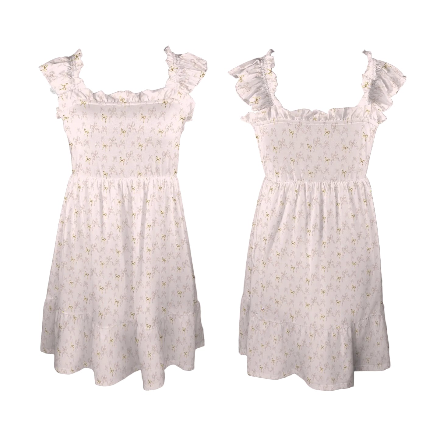 Ruffle Square Neck Dress - Collection 1 - Rococo Blush