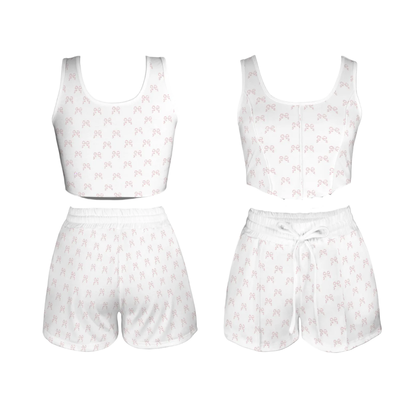 Fitted Tank & Sports Shorts Set - Collection 1 - Rococo Blush Petite