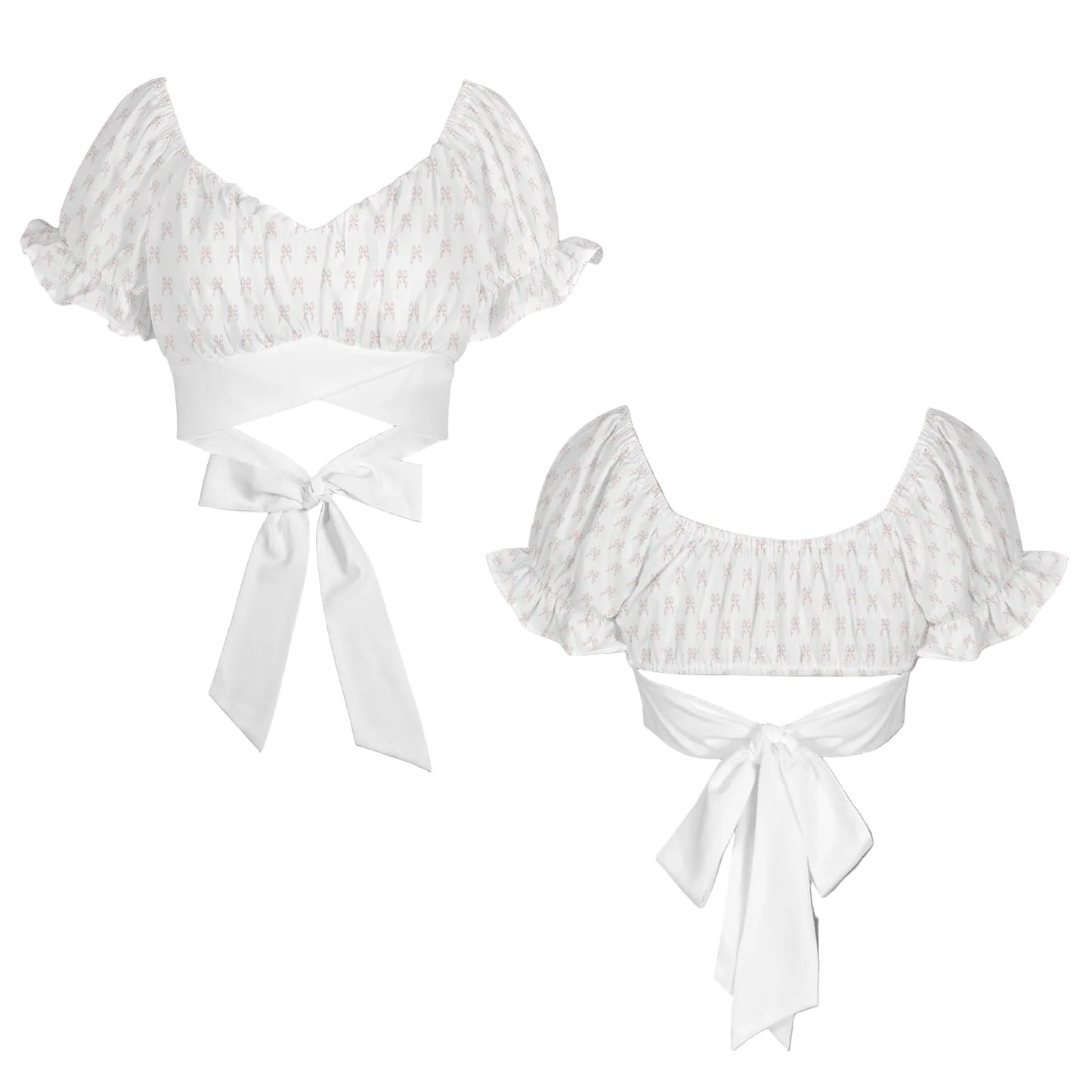 Back Tie Ruffle Crop Top - Collection 1 - Rococo Blush Petite
