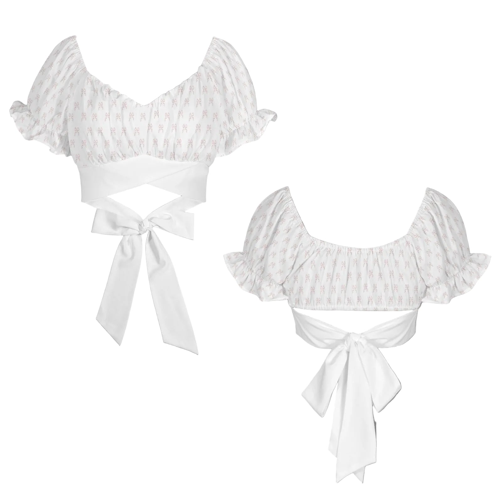 Back Tie Ruffle Crop Top - Collection 1 - Rococo Blush Petite