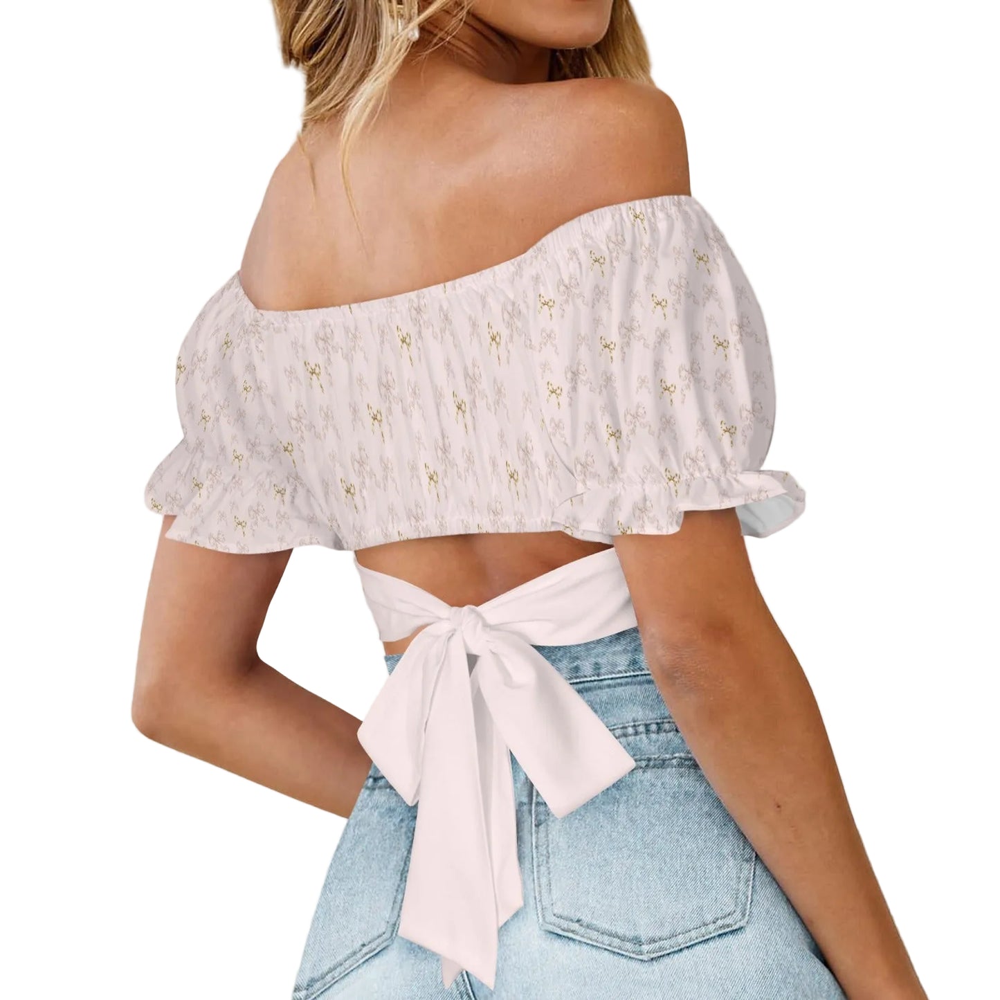 Back Tie Ruffle Crop Top - Collection 1 - Rococo Blush