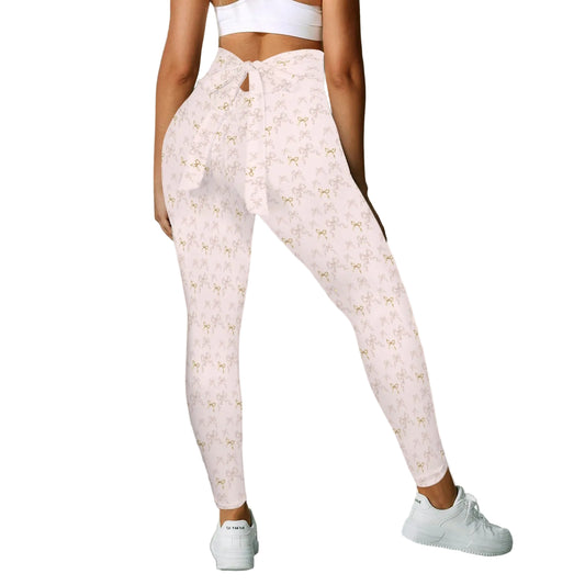 Bow Tie Leggings - Collection 1 - Rococo Blush