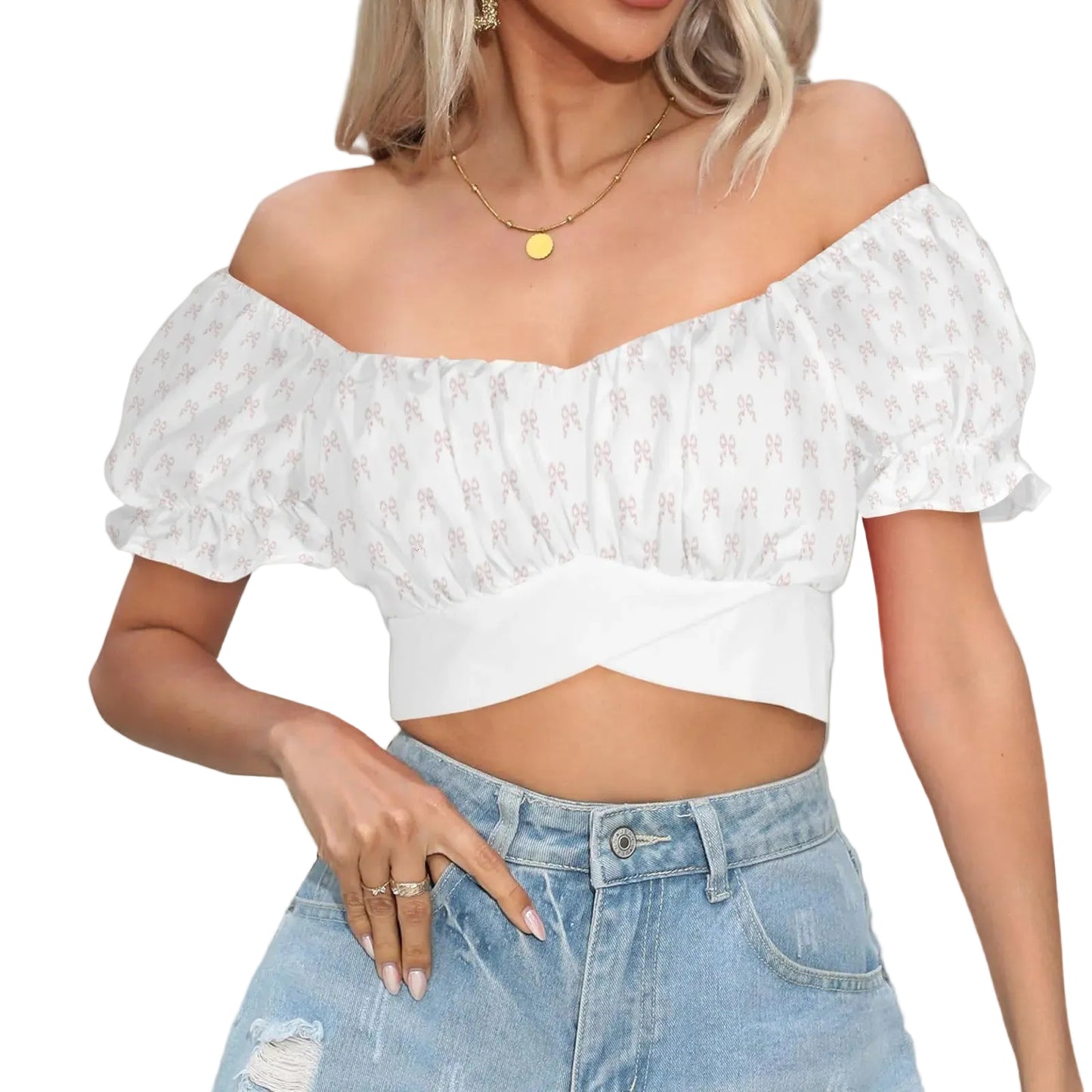 Back Tie Ruffle Crop Top - Collection 1 - Rococo Blush Petite