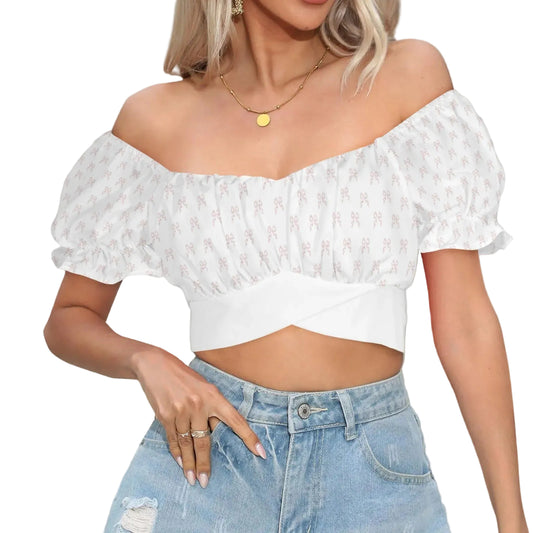 Back Tie Ruffle Crop Top - Collection 1 - Rococo Blush Petite