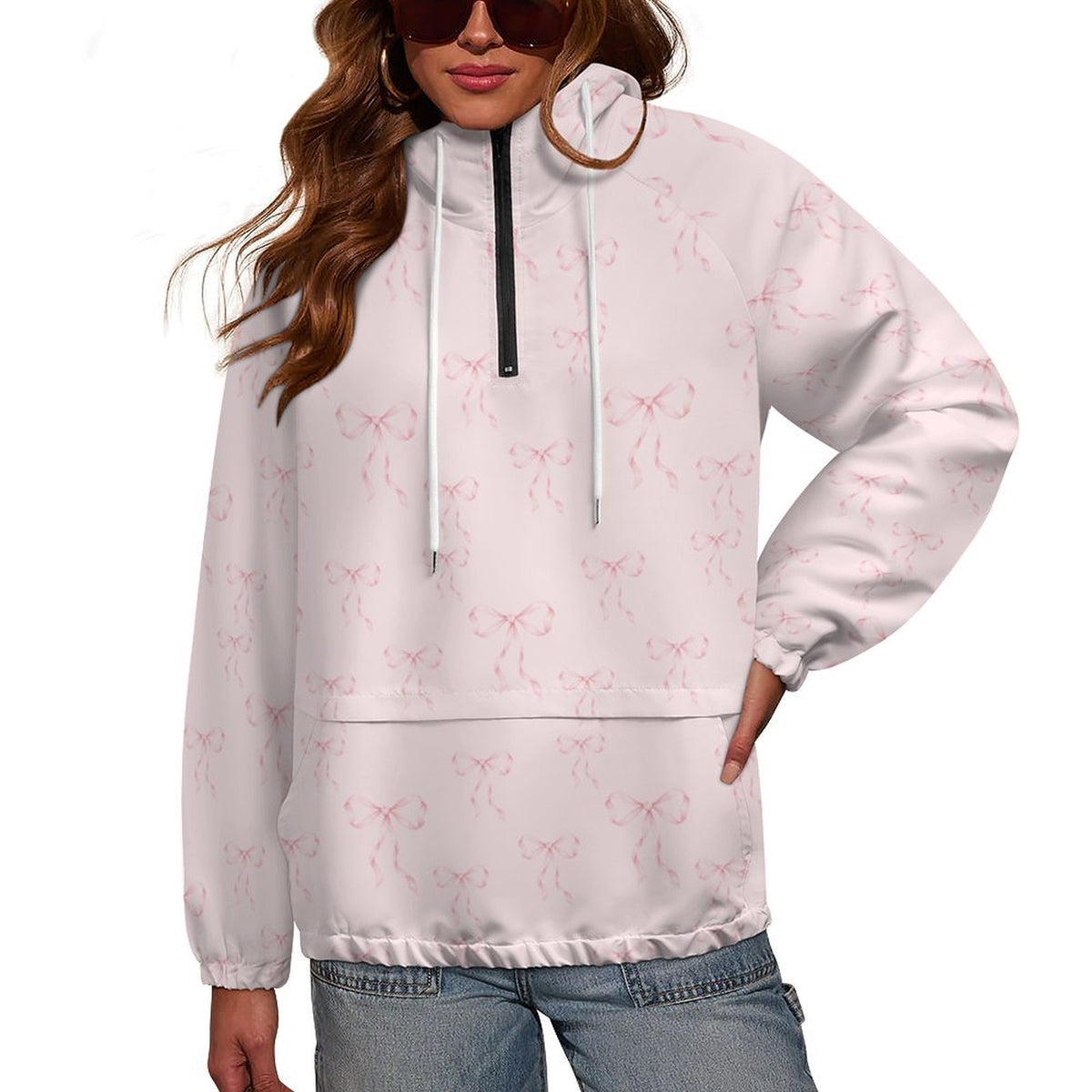 Custom Women's Long Sleeve Zipper Hoodies With Pocket
