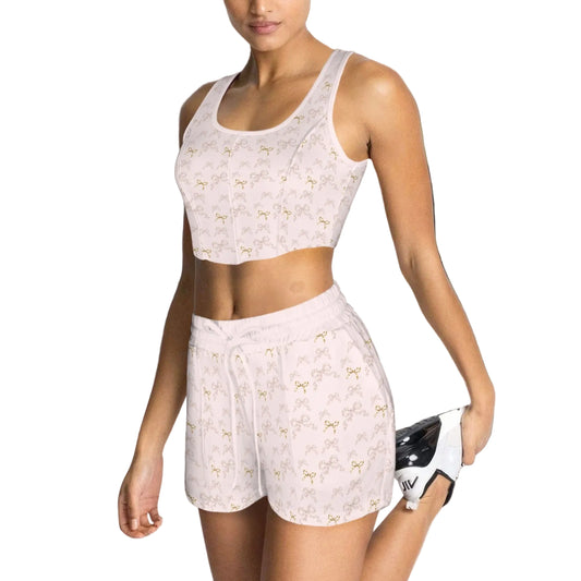 Fitted Tank & Sports Shorts Set - Collection 1 - Rococo Blush