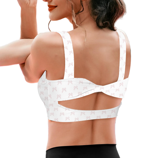 Twist Back Sports Bra - Collection 1 - Rococo Blush Petite