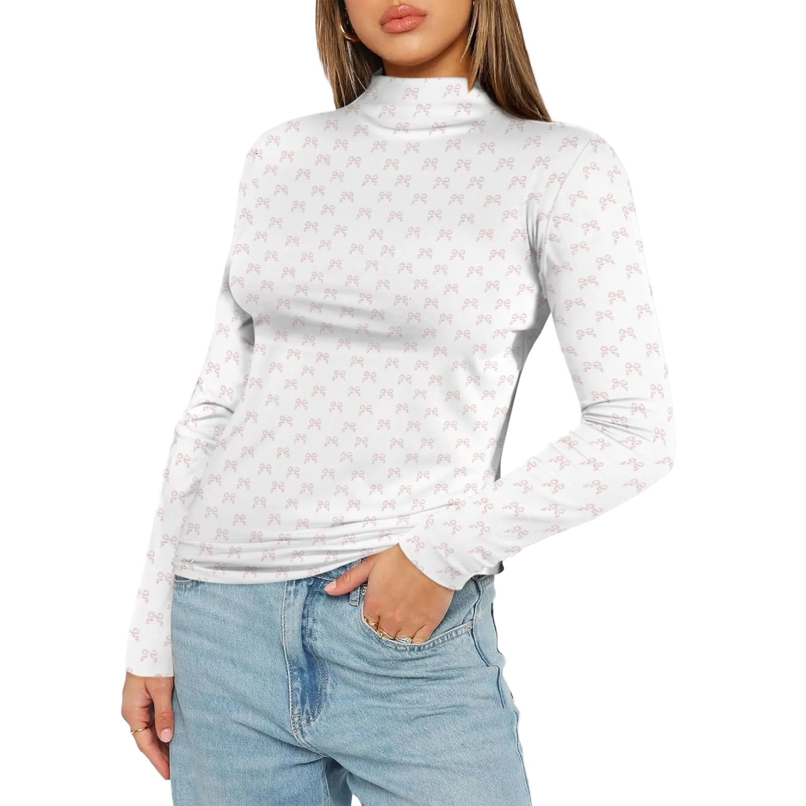 Turtle Neck Top - Rococo Blush Petite