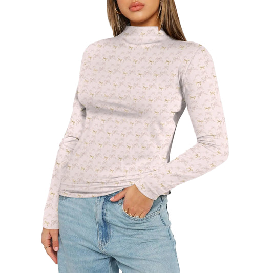 Turtle Neck Top - Rococo Blush