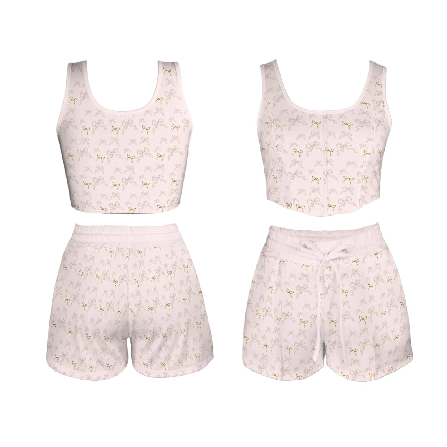 Fitted Tank & Sports Shorts Set - Collection 1 - Rococo Blush