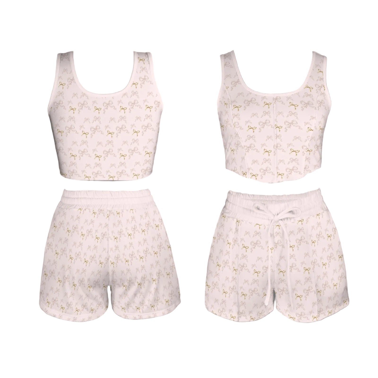Fitted Tank & Sports Shorts Set - Collection 1 - Rococo Blush