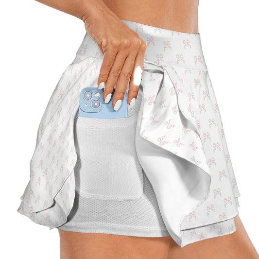 Double Layer Tennis Skirt - Collection 1 - Rococo Blush Petite