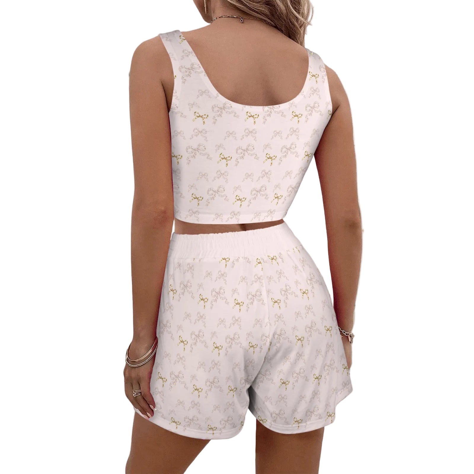 Crop Tank Top & Shorts Set - Collection 1 - Rococo Blush