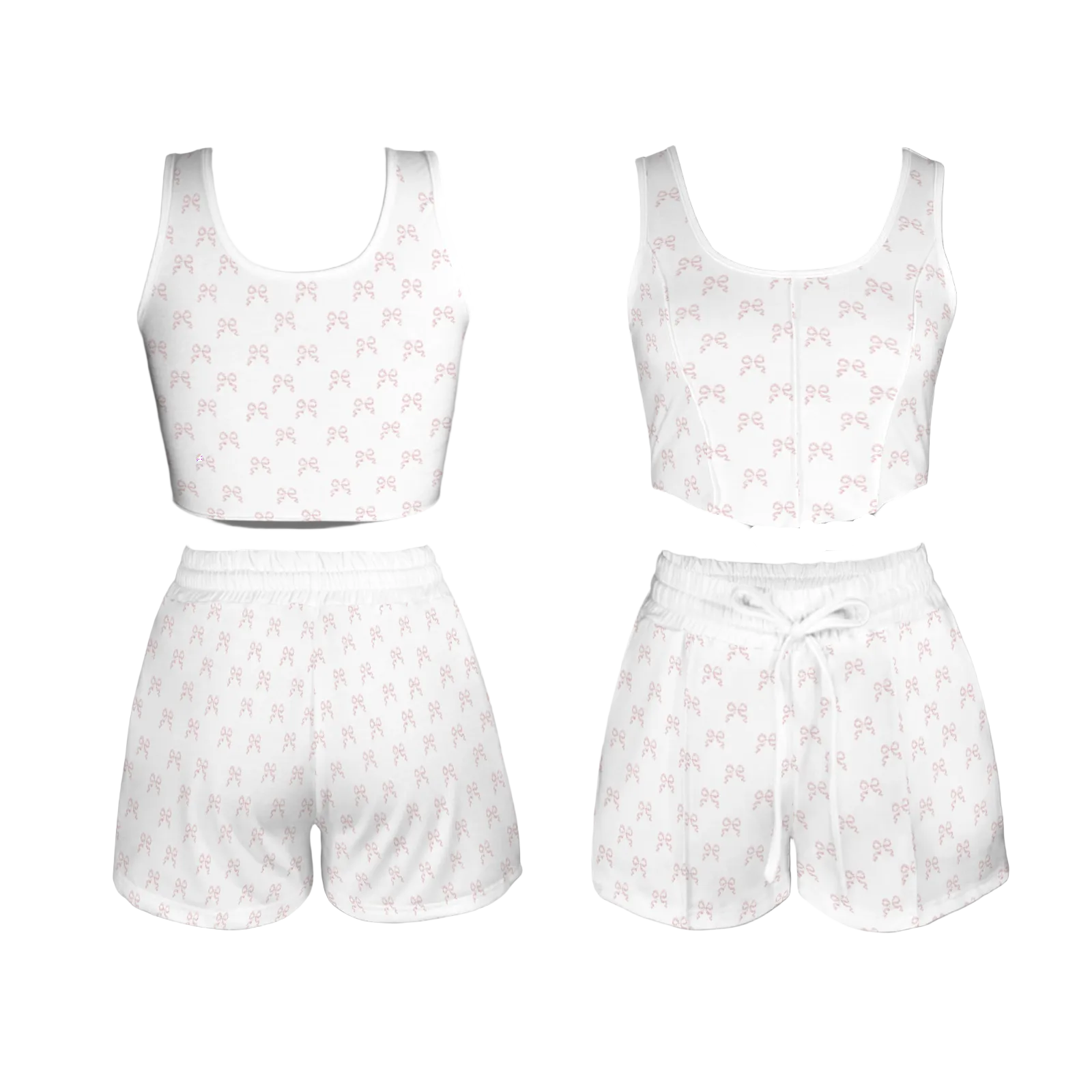 Fitted Tank & Sports Shorts Set - Collection 1 - Rococo Blush Petite