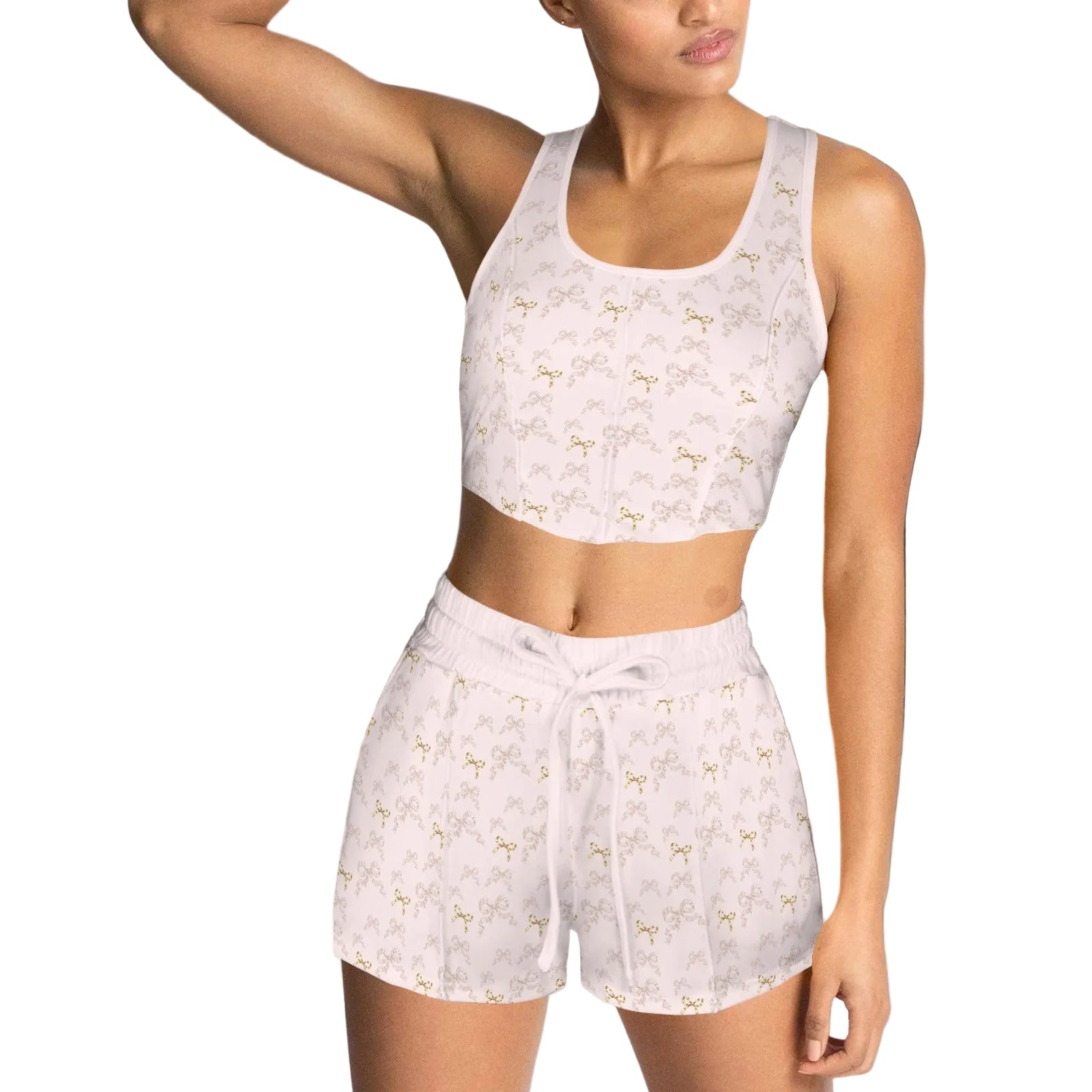 Fitted Tank & Sports Shorts Set - Collection 1 - Rococo Blush