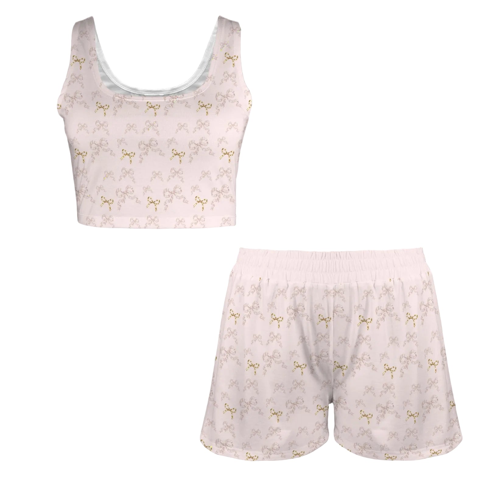 Crop Tank Top & Shorts Set - Collection 1 - Rococo Blush